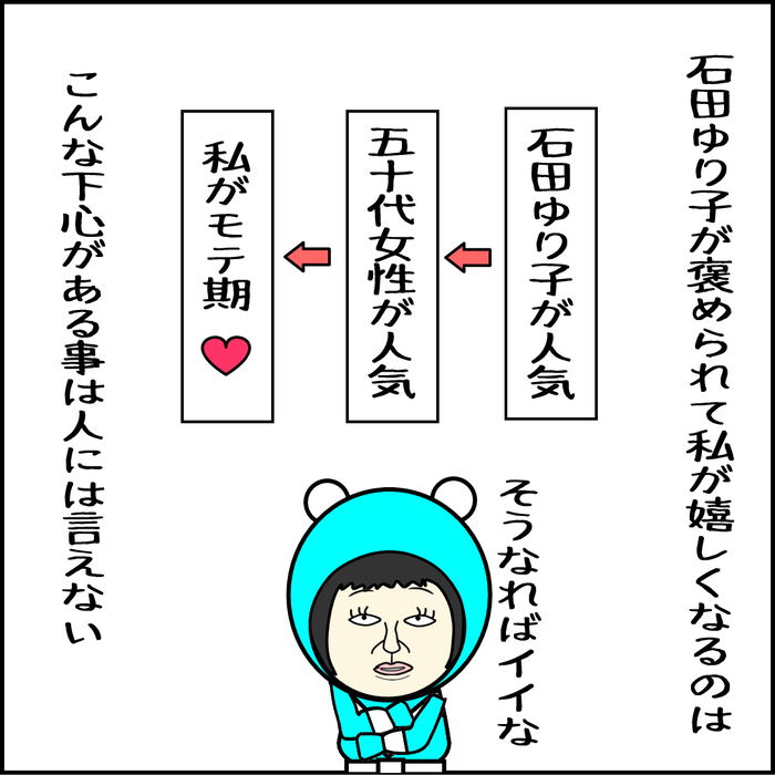 同世代の芸能人が人気出ることで、ついでに私も人気にならないかと下心が芽生える