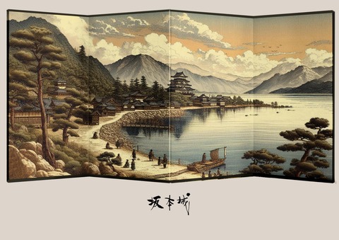 坂本城-1屏風
