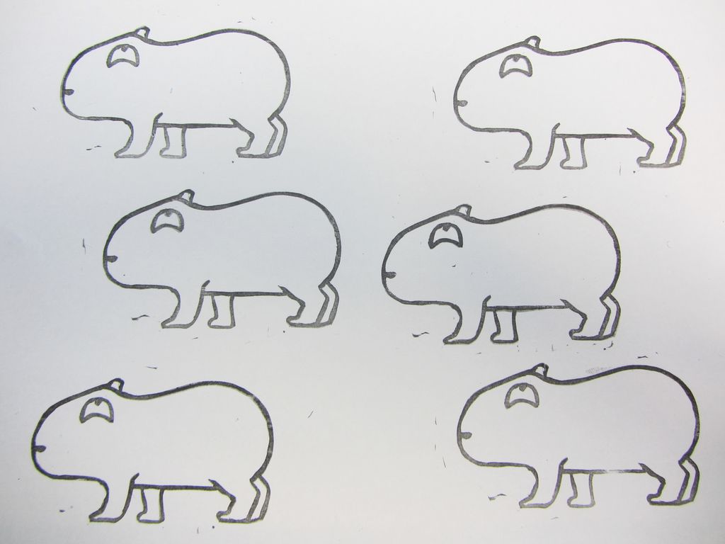 エロめ消しゴムはんこシリーズ カピバラ編 やきそばかおるの消しゴムはんこ族