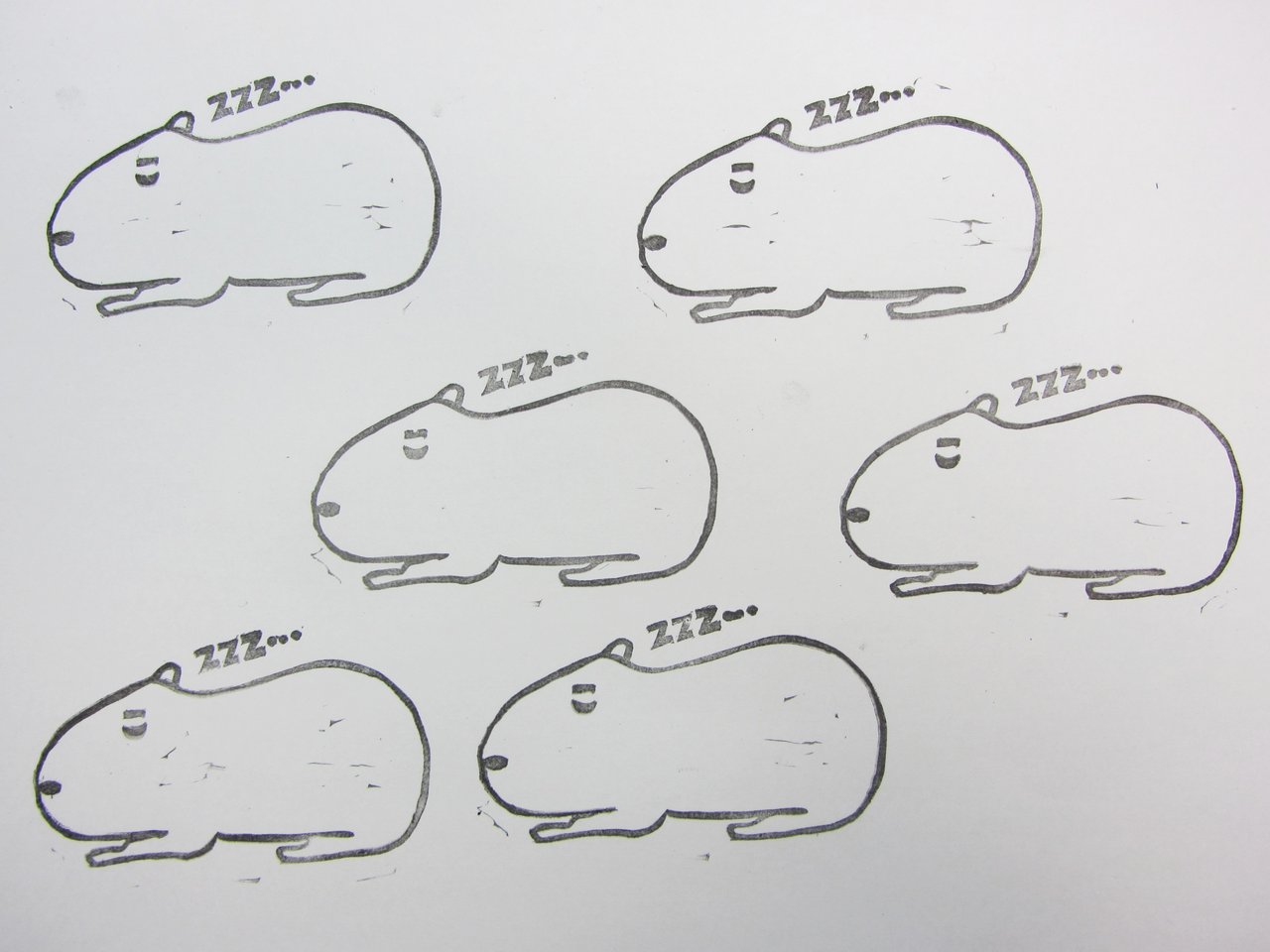 動物zzz消しゴムはんこシリーズ カピバラ編 やきそばかおるの消しゴムはんこ族 動物zzz消しゴムはんこシリーズ カピバラ編 やきそばかおるの消しゴムはんこ族