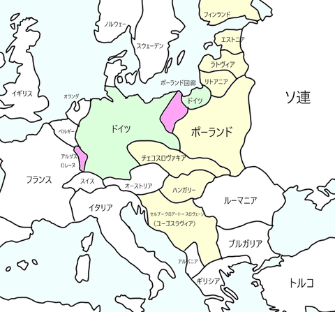 WWI後の東欧_国名入り