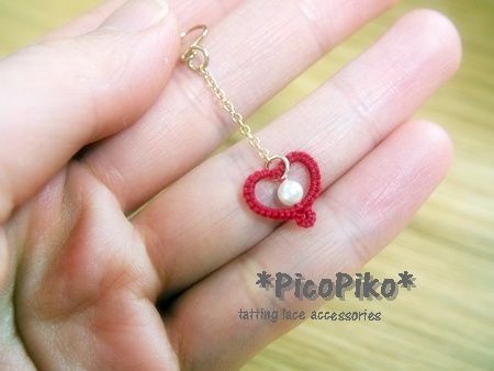 一番シンプル ハートのチャームの作り方 タティングレース タティングレース奮闘日記 Picopiko