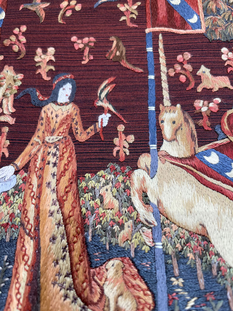 貴婦人と一角獣のタペストリーを刺繍で表現した袋帯 和を着る 楽しむ はんなりのブログ