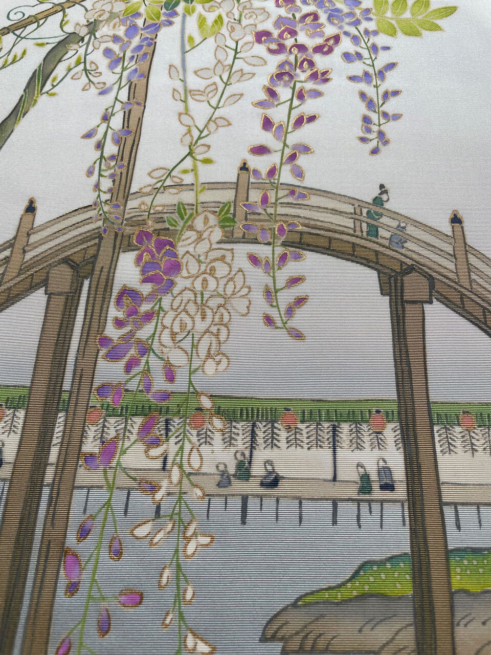 亀戸天神の藤を描いた染帯 和を着る 楽しむ はんなりのブログ 亀戸天神の藤を描いた染帯 和を着る 楽しむ はんなりのブログ
