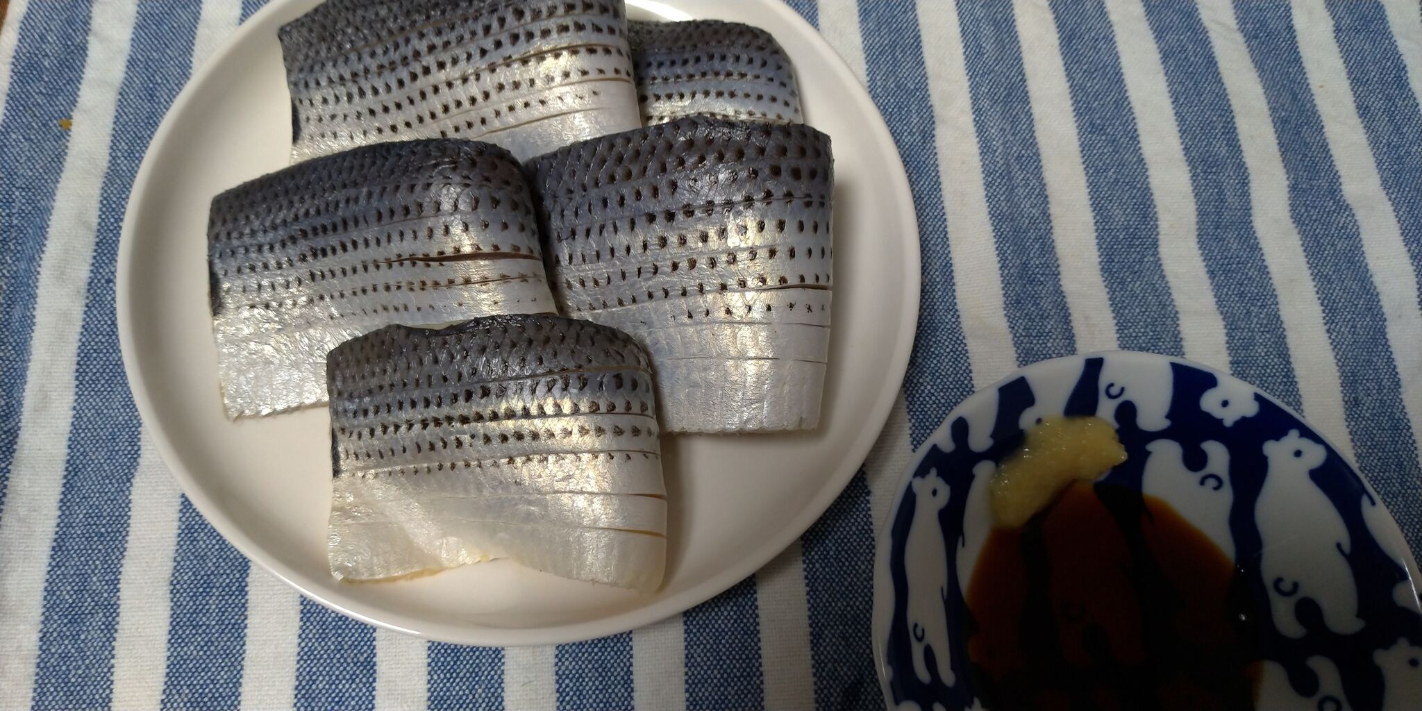 このしろ酢締め テキトーごはん はのタンへるしごはん