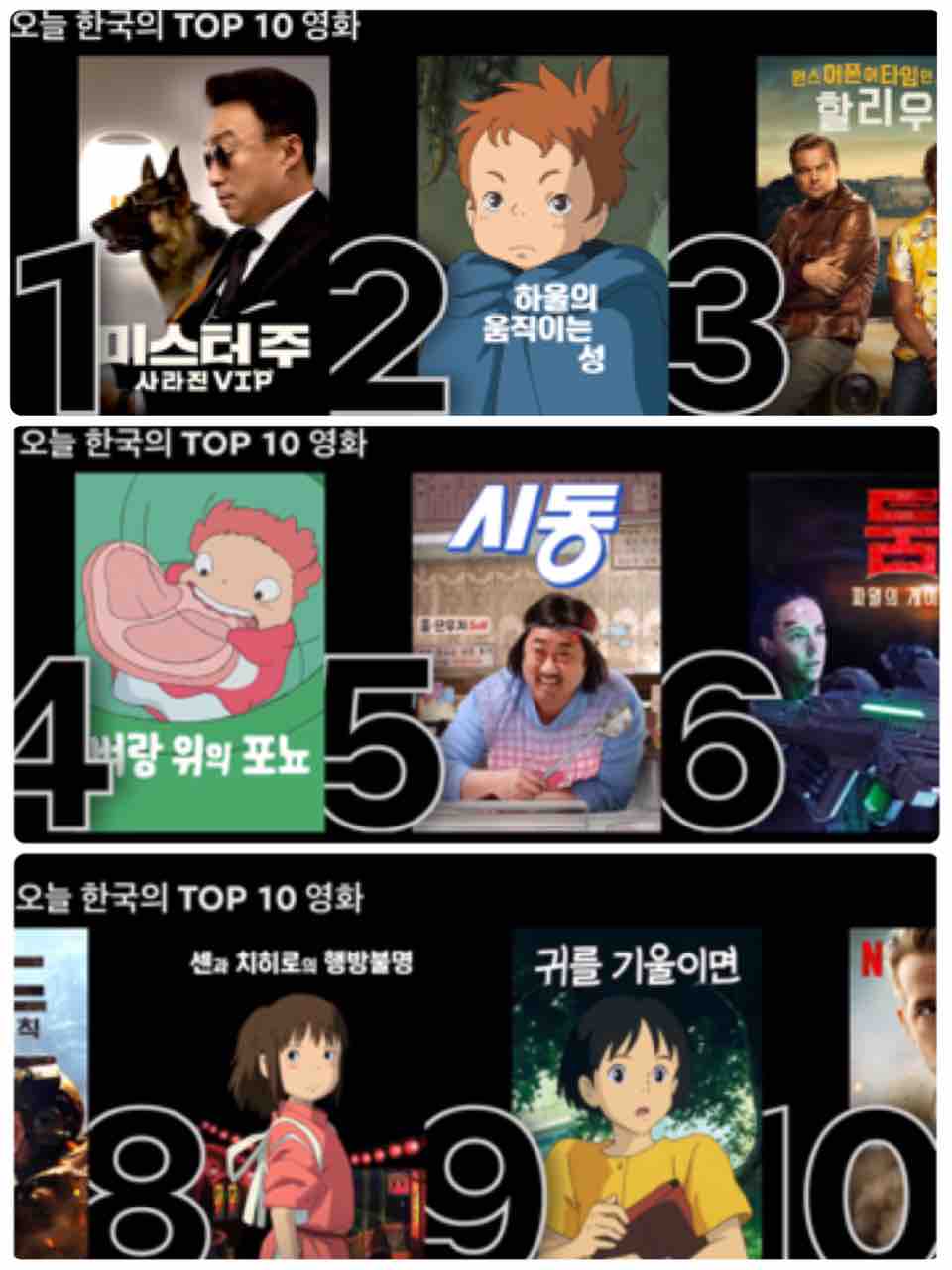 韓国netflix 映画トップ10にジブリ作品が4本 ソウルで韓屋生活
