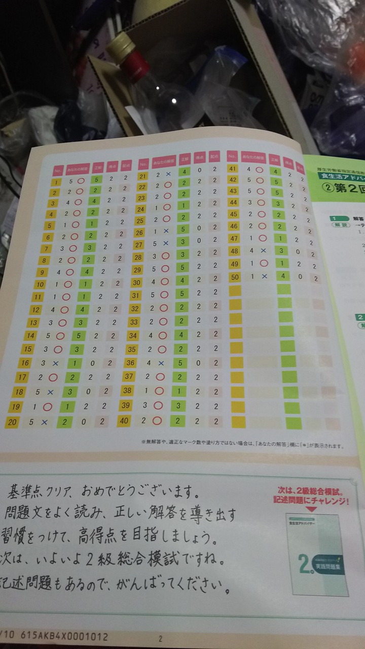 資格検定 食生活アドバイザー3級の添削 Ff