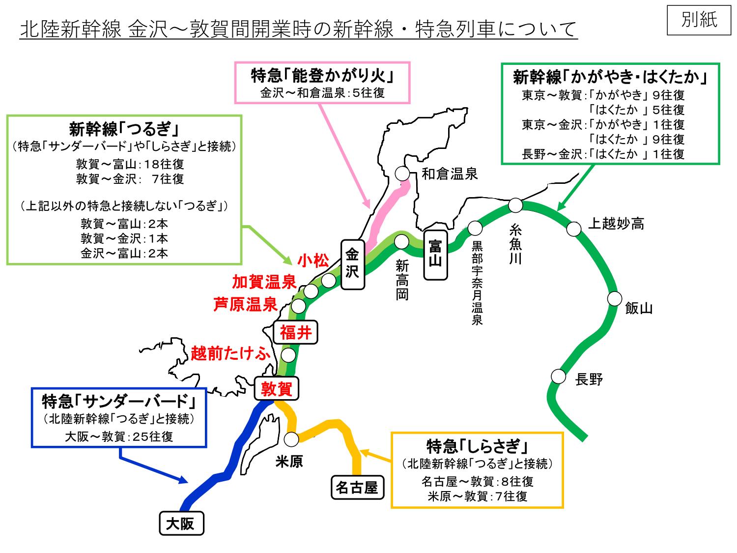 JR西日本】北陸新幹線・金沢~敦賀間開業に伴う運行計画の概要 JR西日本】北陸新幹線・金沢~敦賀間開業に伴う運行計画の概要