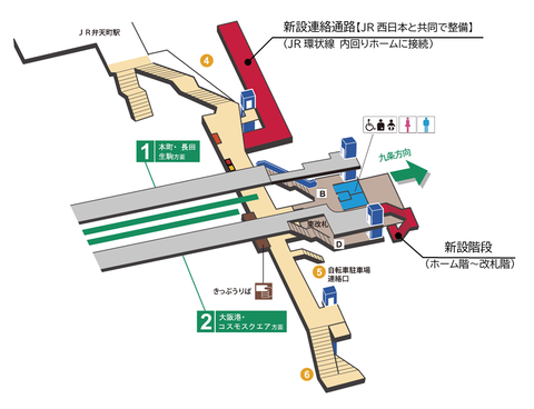 osakametro_bentencho_map