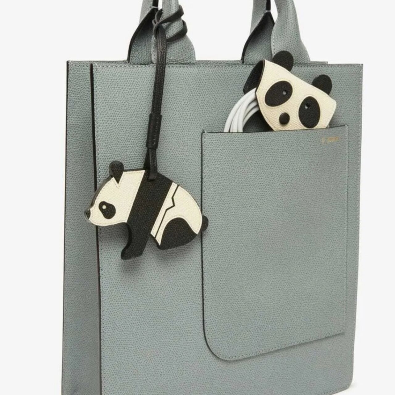 美品　レア　Valextra ヴァレクストラ 可愛い　パンダ型チャーム 直営 Valextra 大人かわいい☆ハンドメイド チャームパンダ (Valextra