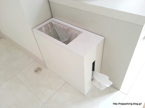 ホワイトインテリア ゴミ箱 ティッシュ付き