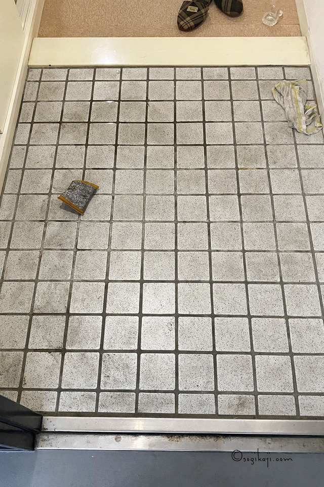 玄関タイル掃除5