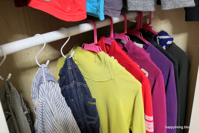 子供部屋 クローゼット 掛ける収納 洋服 (9)