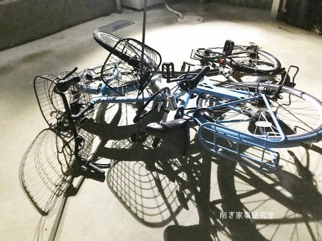 台風 備え 準備 庭 物置き 自転車 (3)