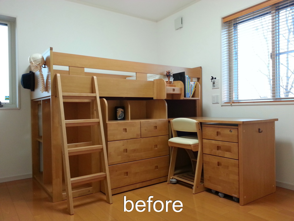 子供部屋 男の子 椅子リメイク before