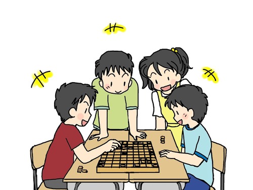 将棋をする人々