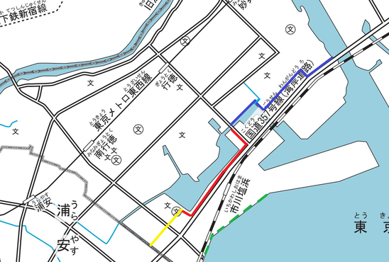 市川市防潮堤ライン