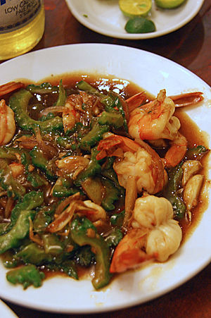 ampalaya with shrimps