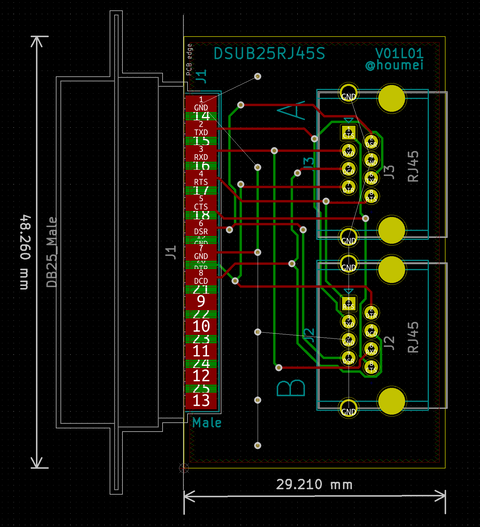 DSUB25RJ45SV01L01-pcb