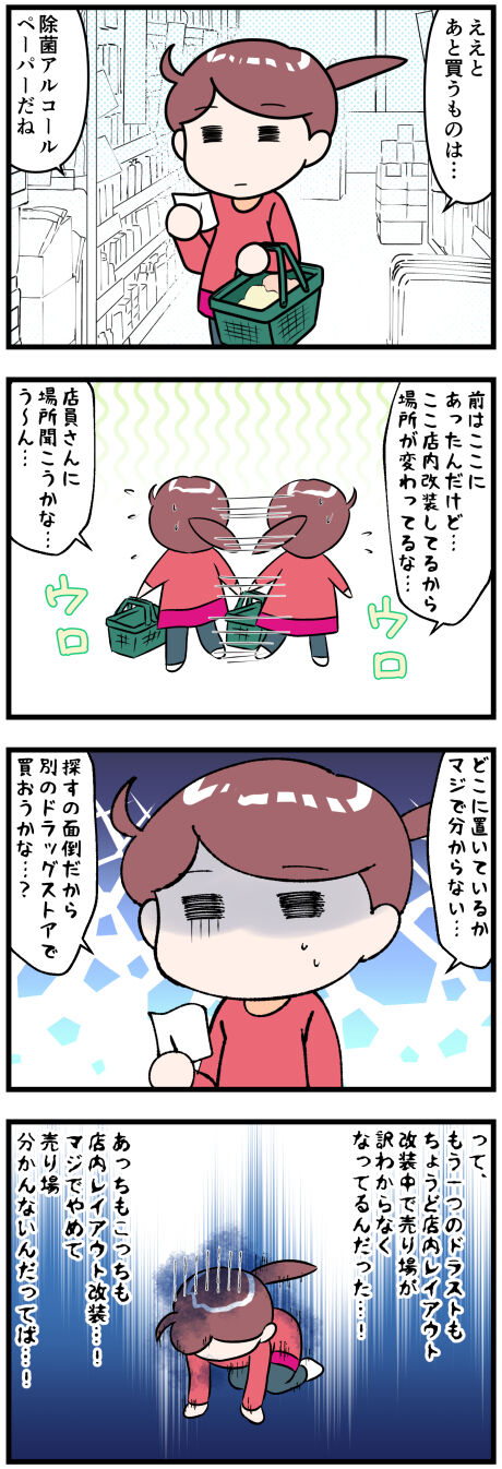 店内レイアウト改装があまりにも多いと完成
