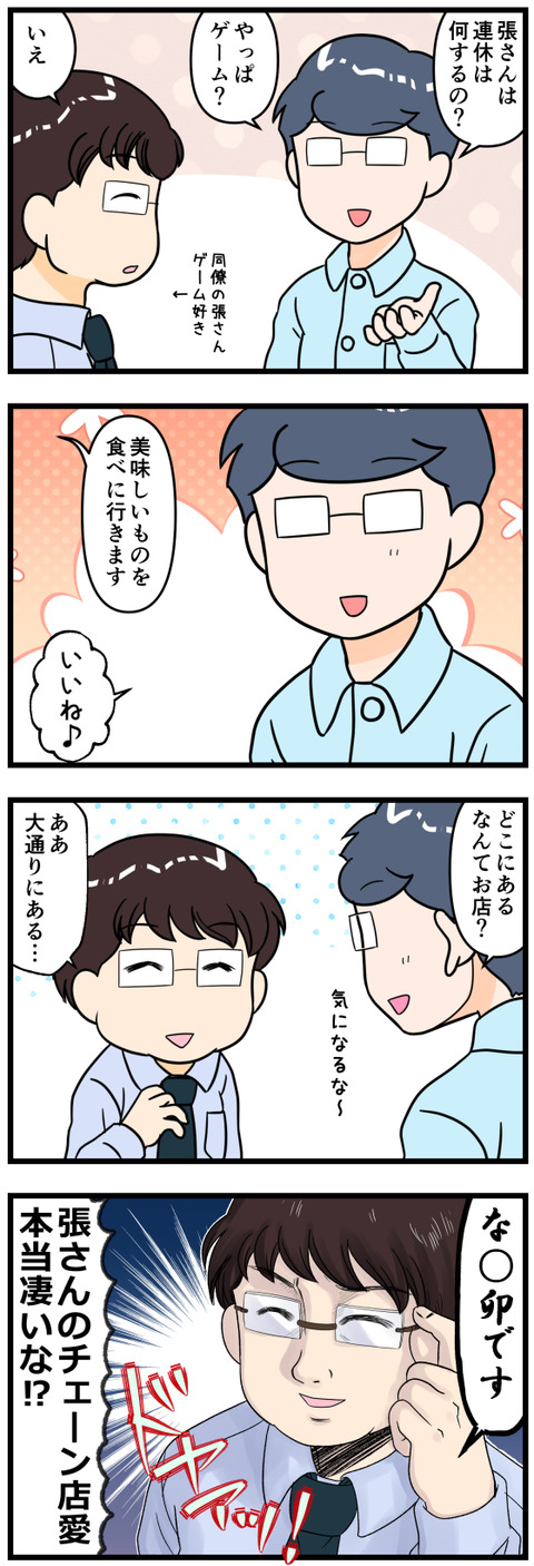 張さんが連休に行く美味しいお店とは完成