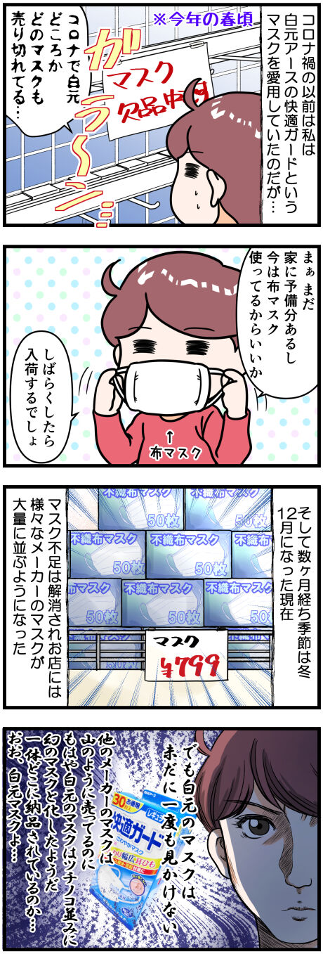 白元アースのマスクの行方完成