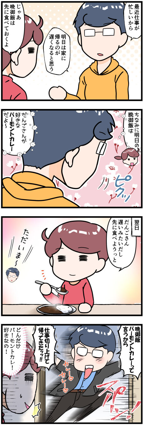 バーモントカレーがとにかく大好きな夫完成