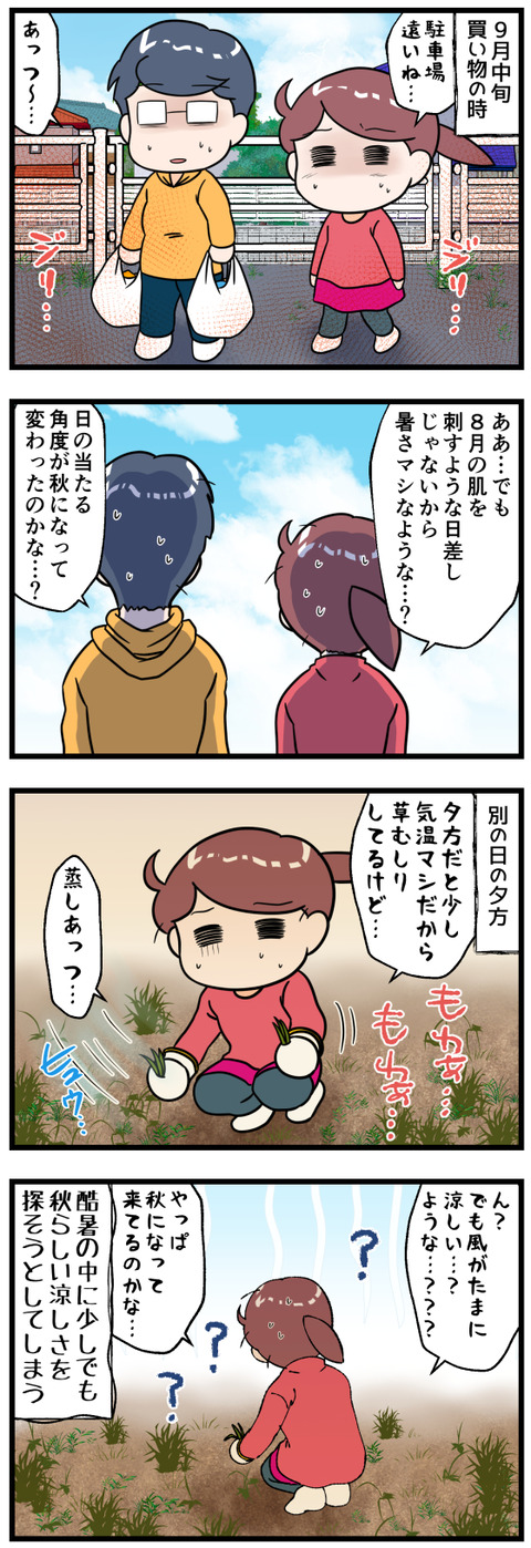 暑さの中でも秋っぽい空気を探してる完成