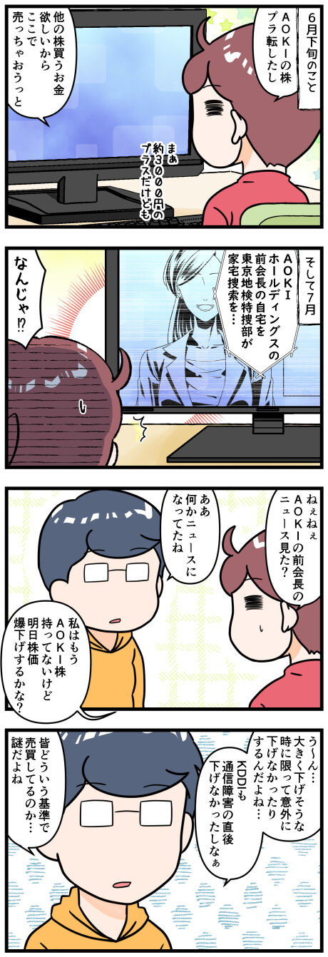 AOKIの株の上下に思うこと前半