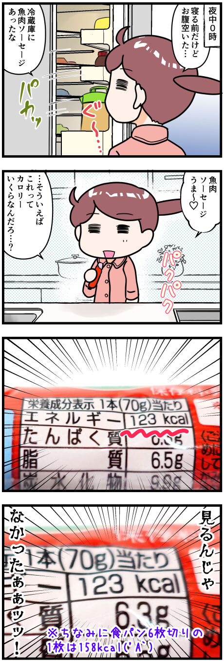 魚肉ソーセージのカロリー完成