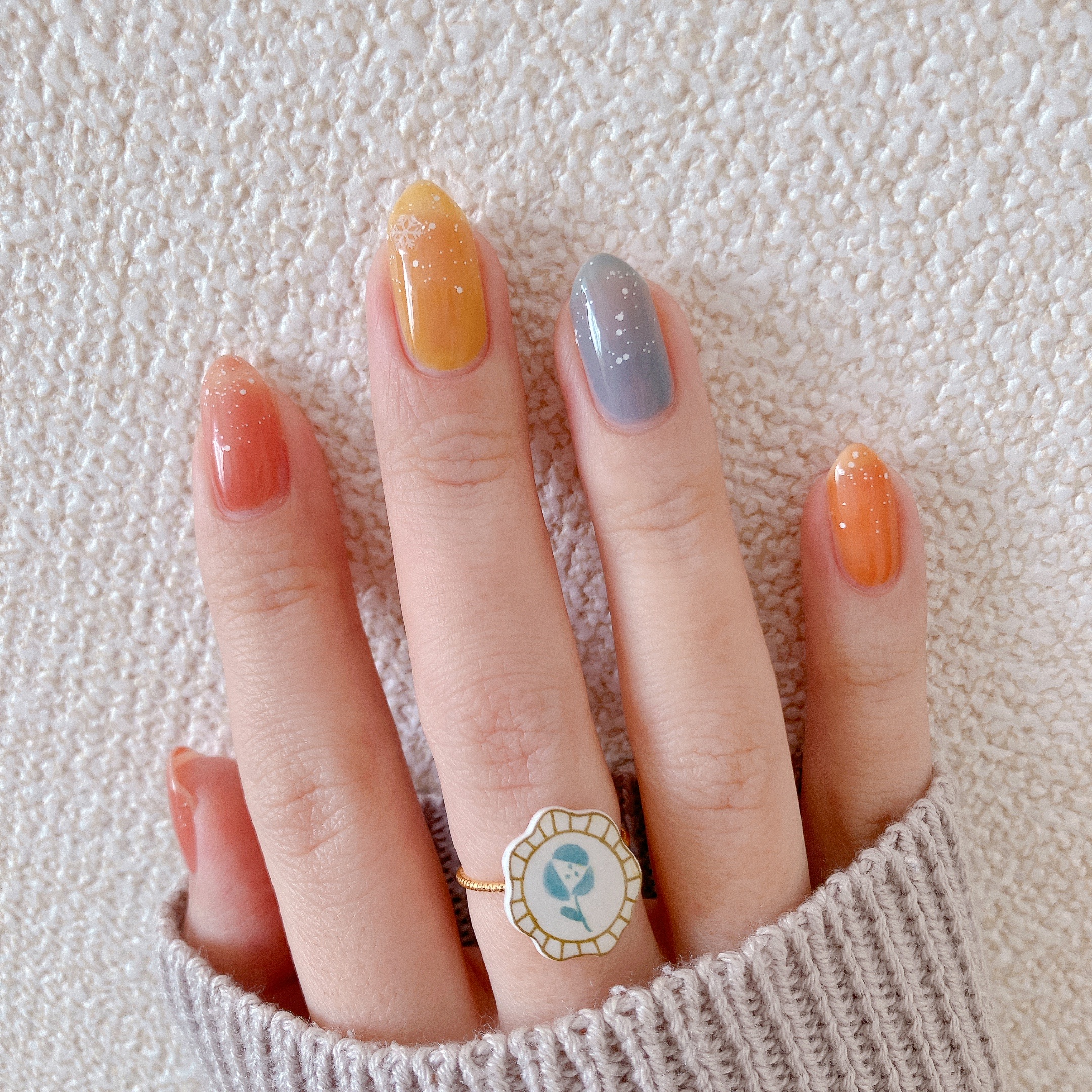 how to】配色カラフルスノーネイル : akiのセルフネイルblog Powered
