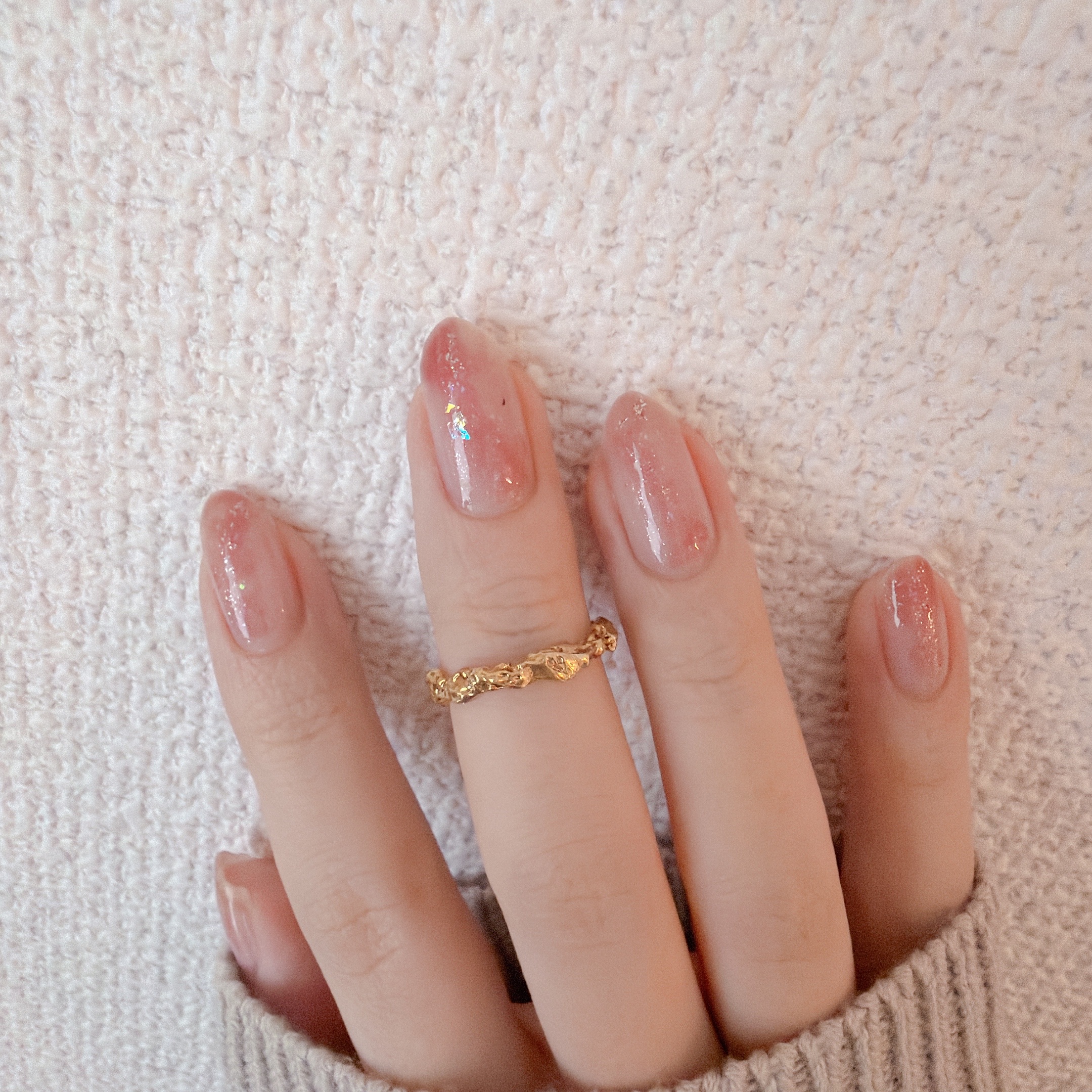 how to】繊細ラメのピンクニュアンスネイル : akiのセルフネイルblog