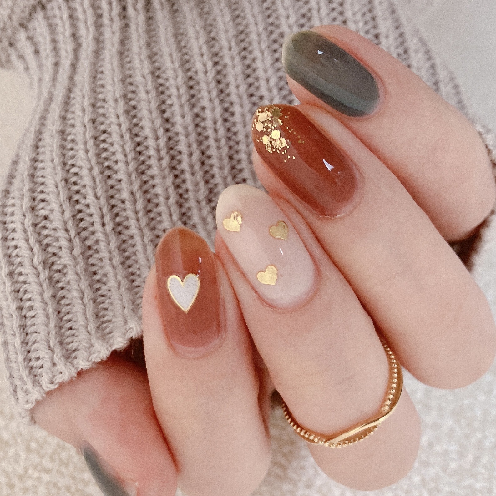 how to】ゴールドハートのバレンタインネイル : akiのセルフネイルblog  