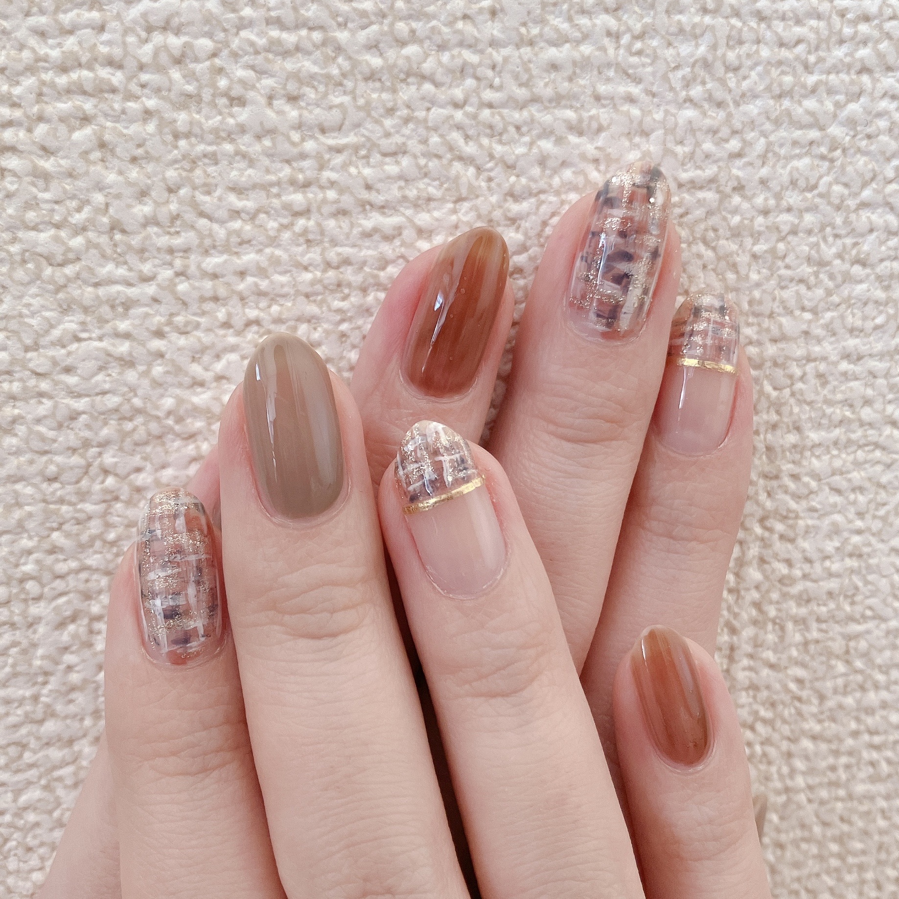 how to】ネイビーがポイント♡上品ツイードネイル : akiのセルフネイル