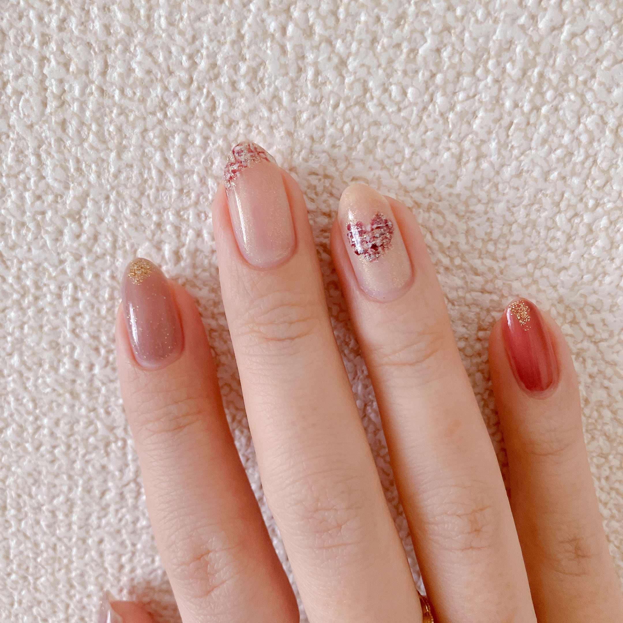 how to】ハートとななめツイードネイル : akiのセルフネイルblog