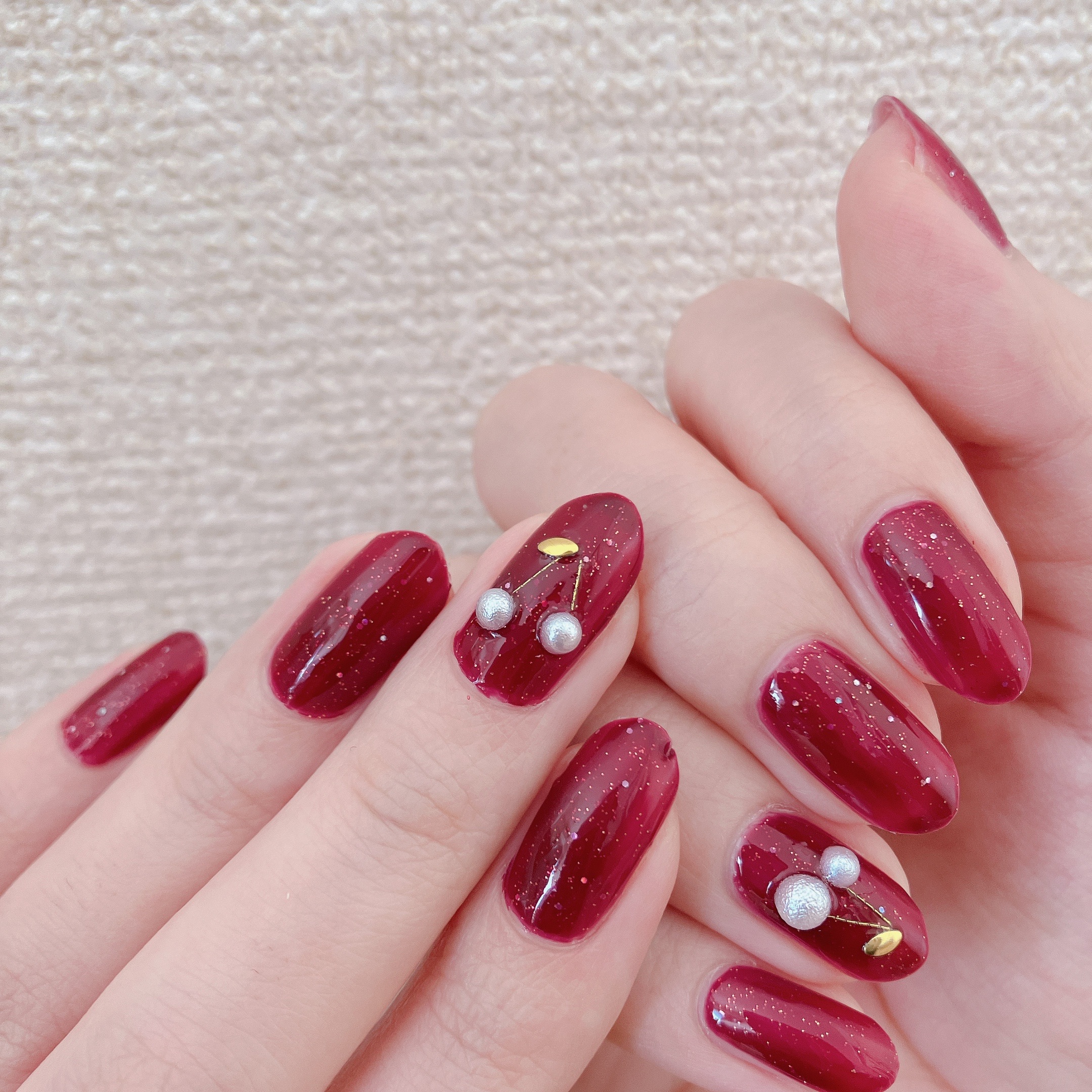 how to】繊細ラメがきらり♡さくらんぼネイル : akiのセルフ