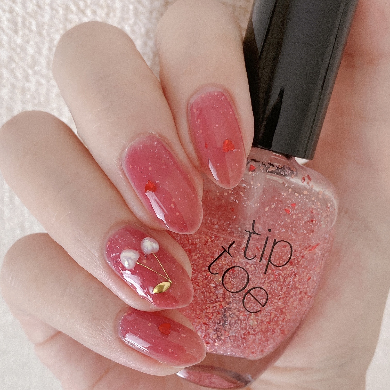 how to】色っぽ♡ハートのさくらんぼネイル : akiのセルフネイルblog