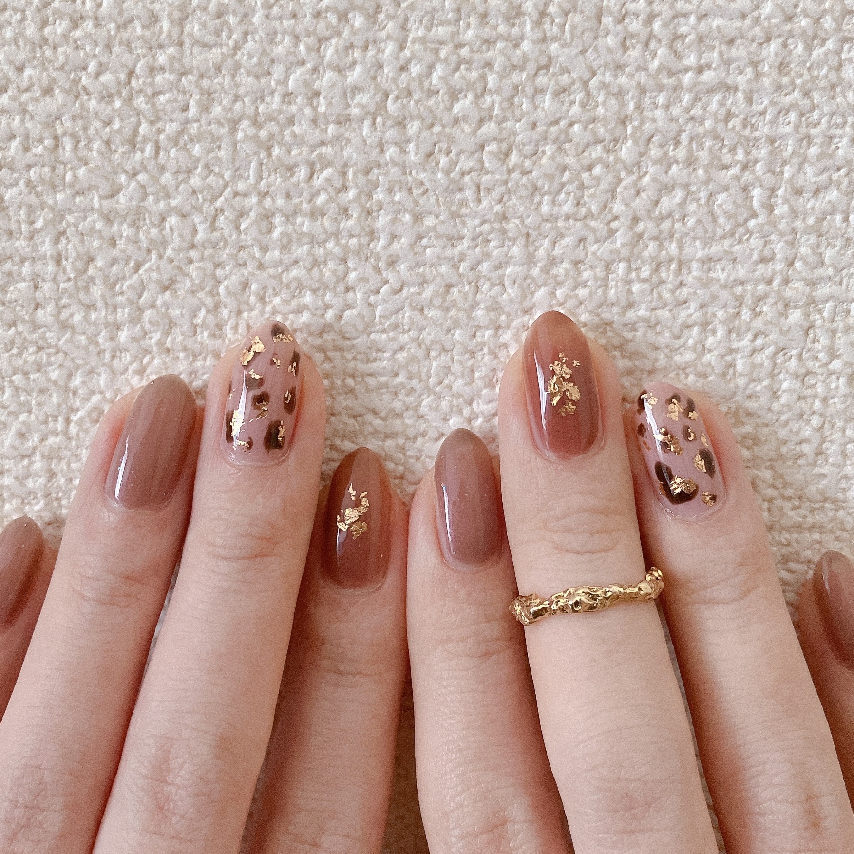 ネイルパーツ希望 how to】上品レオパードネイル : akiのセルフネイルblog Powered by