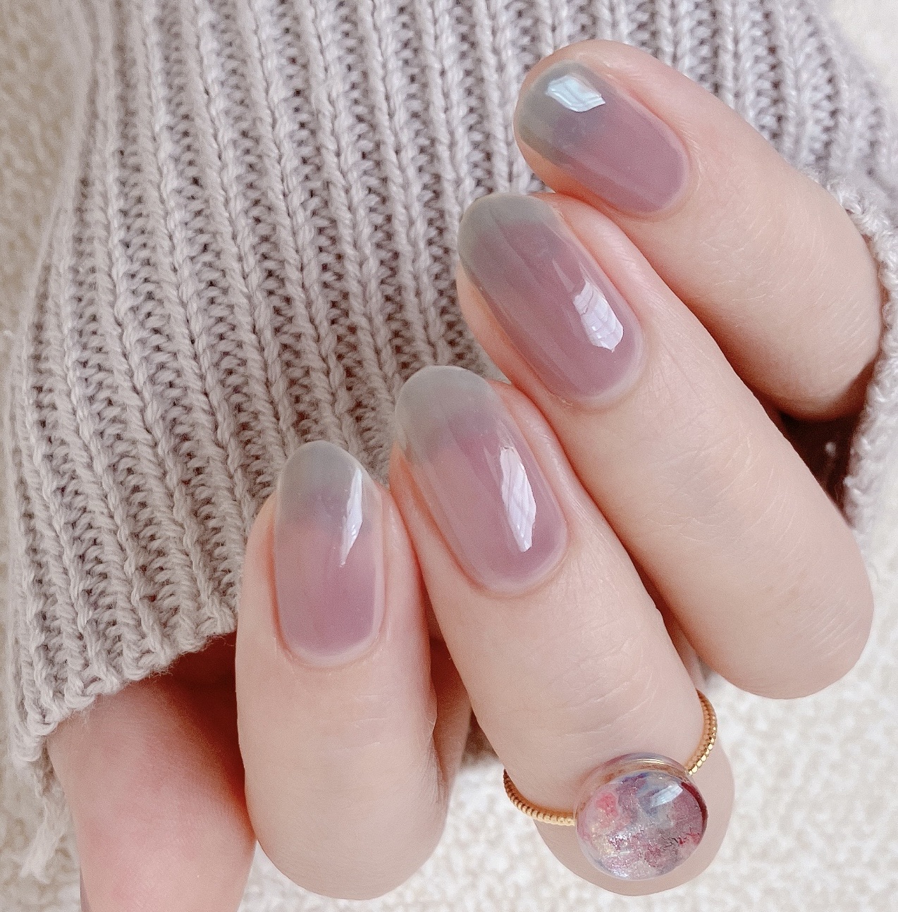 アキアカネakiakaneのファー付きグラデーションピンクコート アキアカネakiakaneのファー付きグラデーションピンクコート