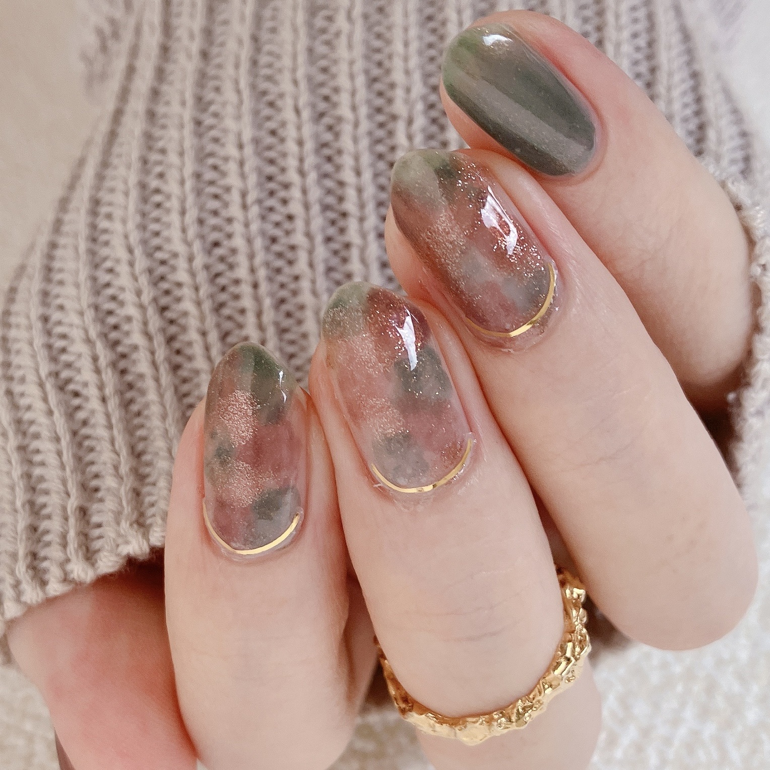 how to】くすみカラーの秋ニュアンスネイル : akiのセルフネイルblog