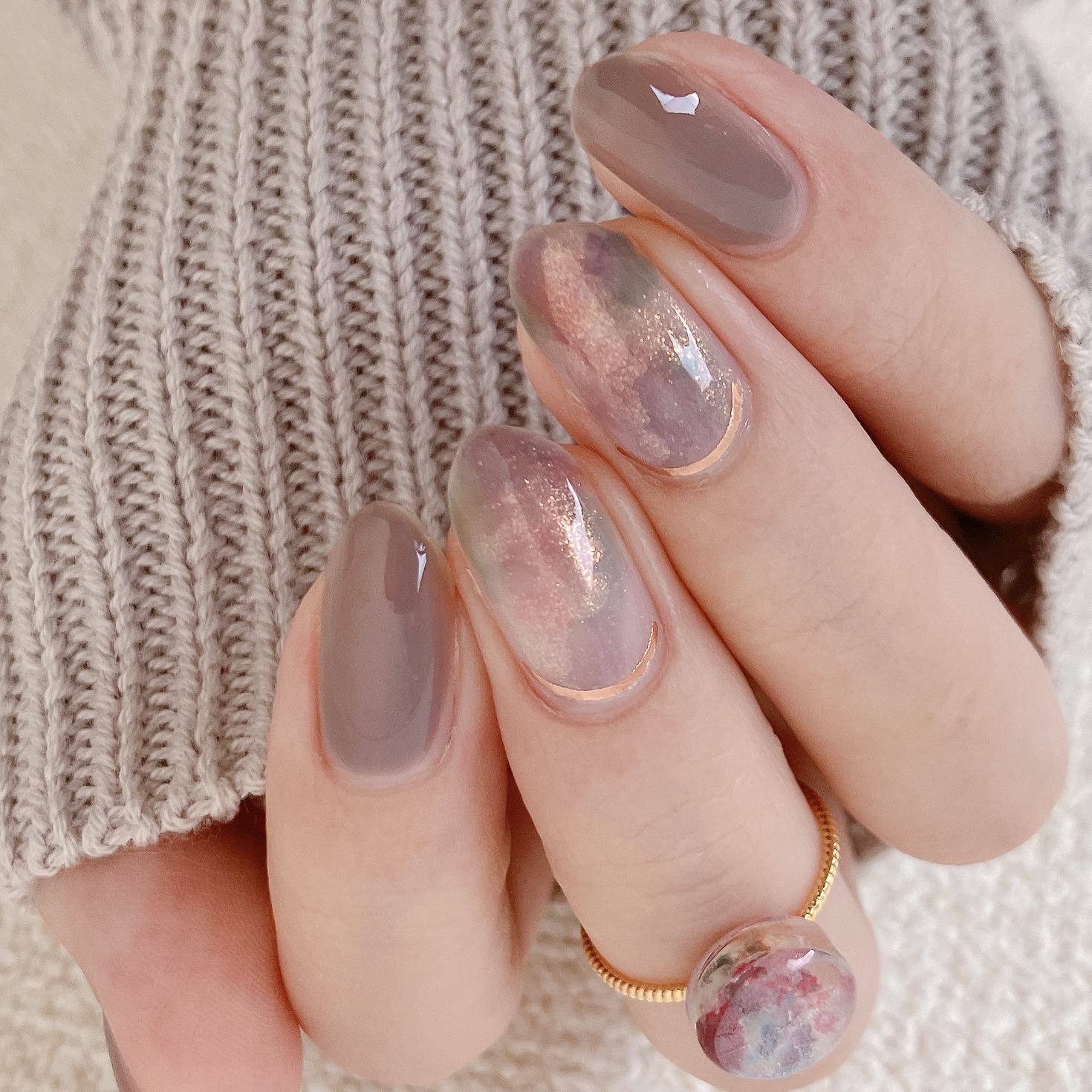 how to】Flower Knowsのチークモチーフ月光人魚の深海ニュアンスネイル  