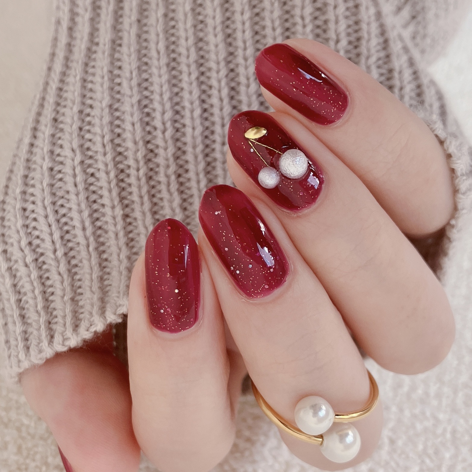 how to】繊細ラメがきらり♡さくらんぼネイル : akiのセルフネイルblog