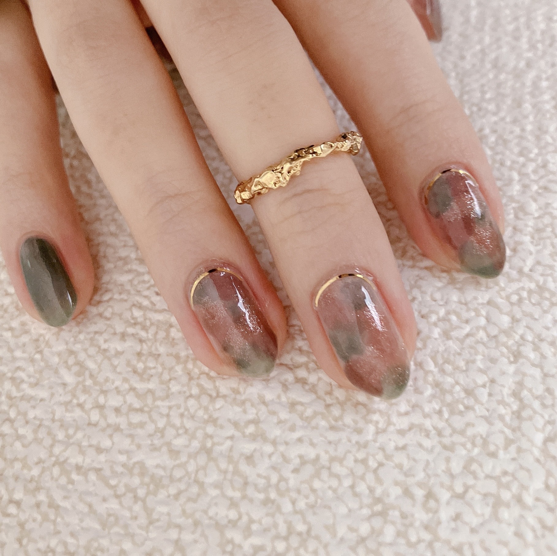 how to】くすみカラーの秋ニュアンスネイル : akiのセルフネイルblog