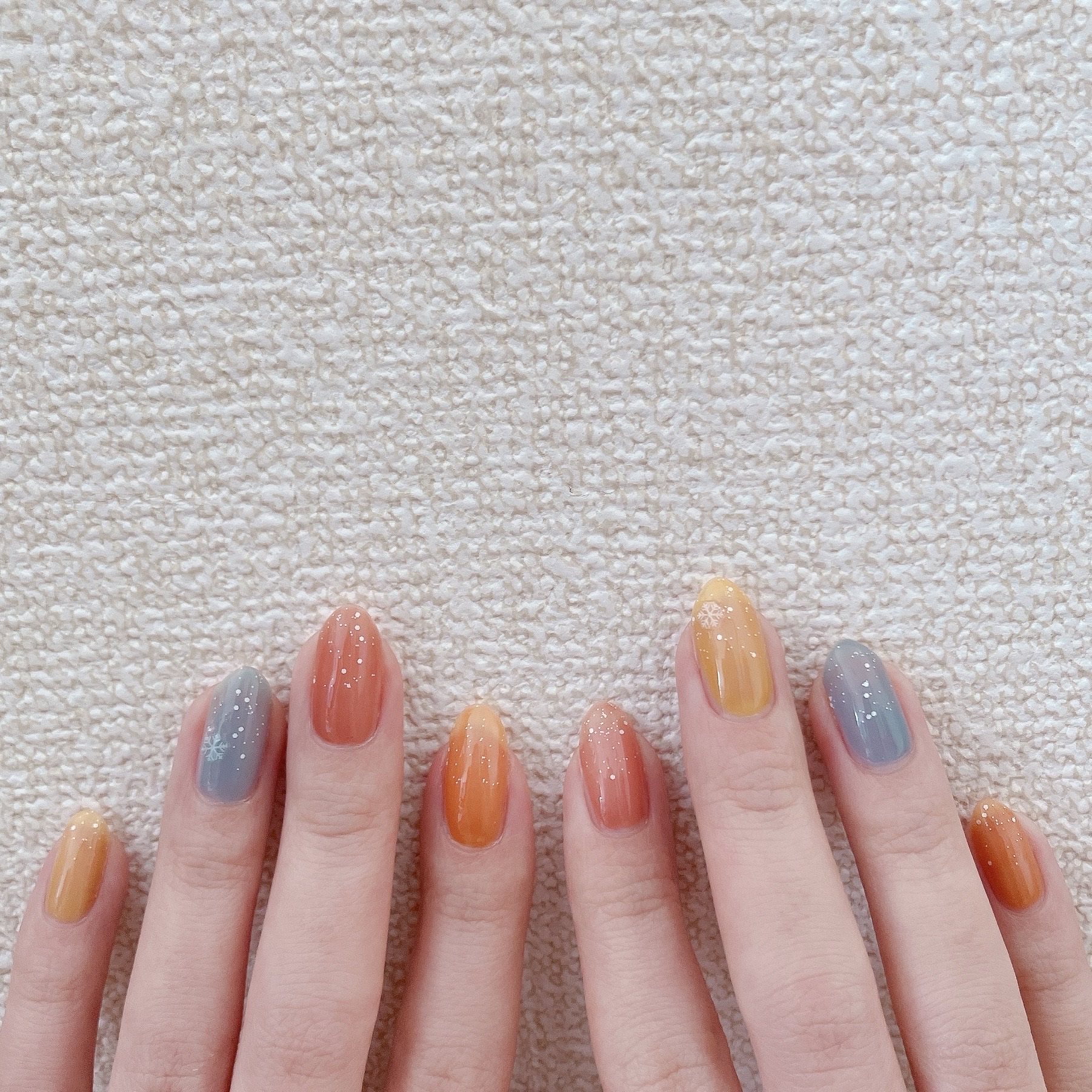 how to】配色カラフルスノーネイル : akiのセルフネイルblog Powered