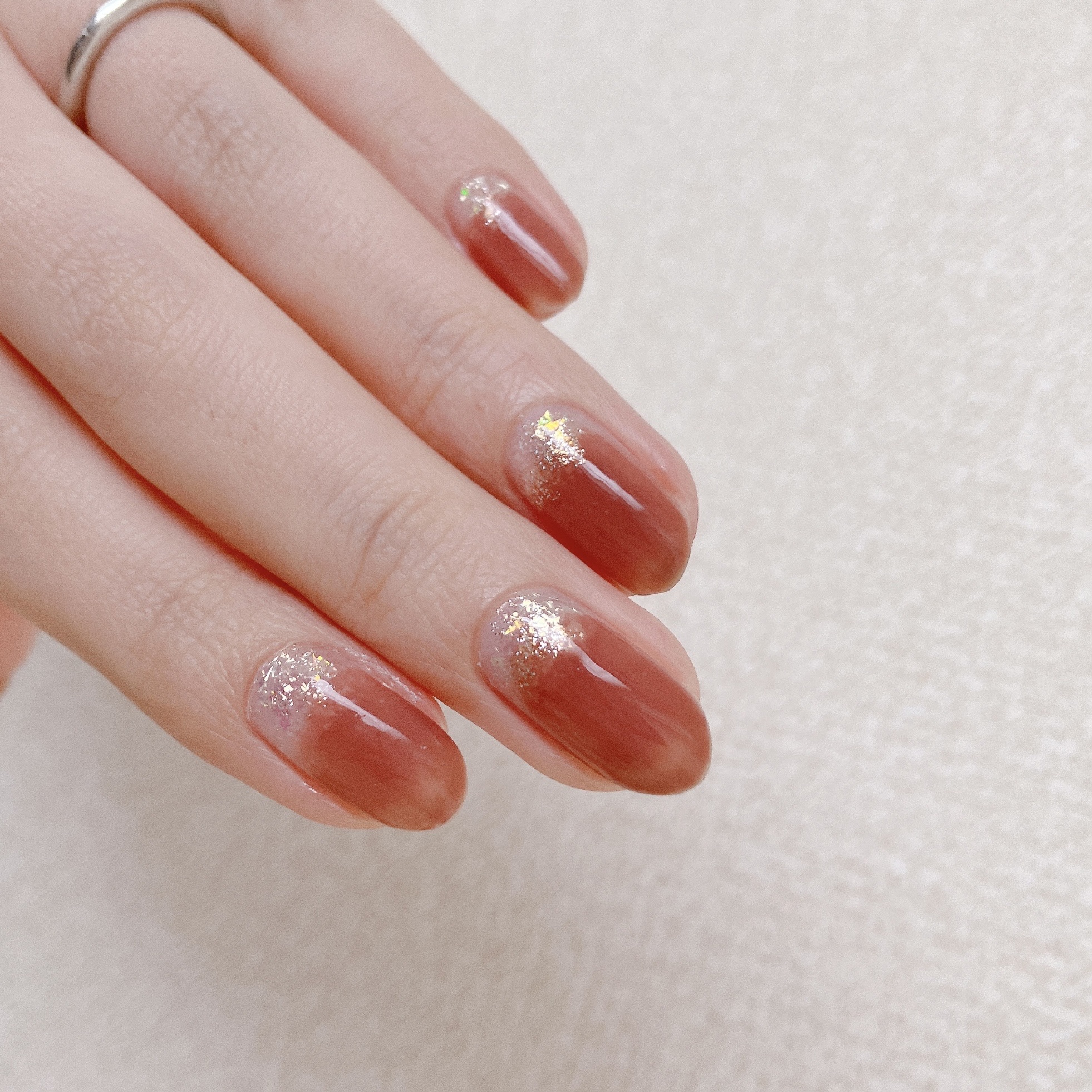 how to】根元キラキラちゅるん透明感ネイル : akiのセルフネイル