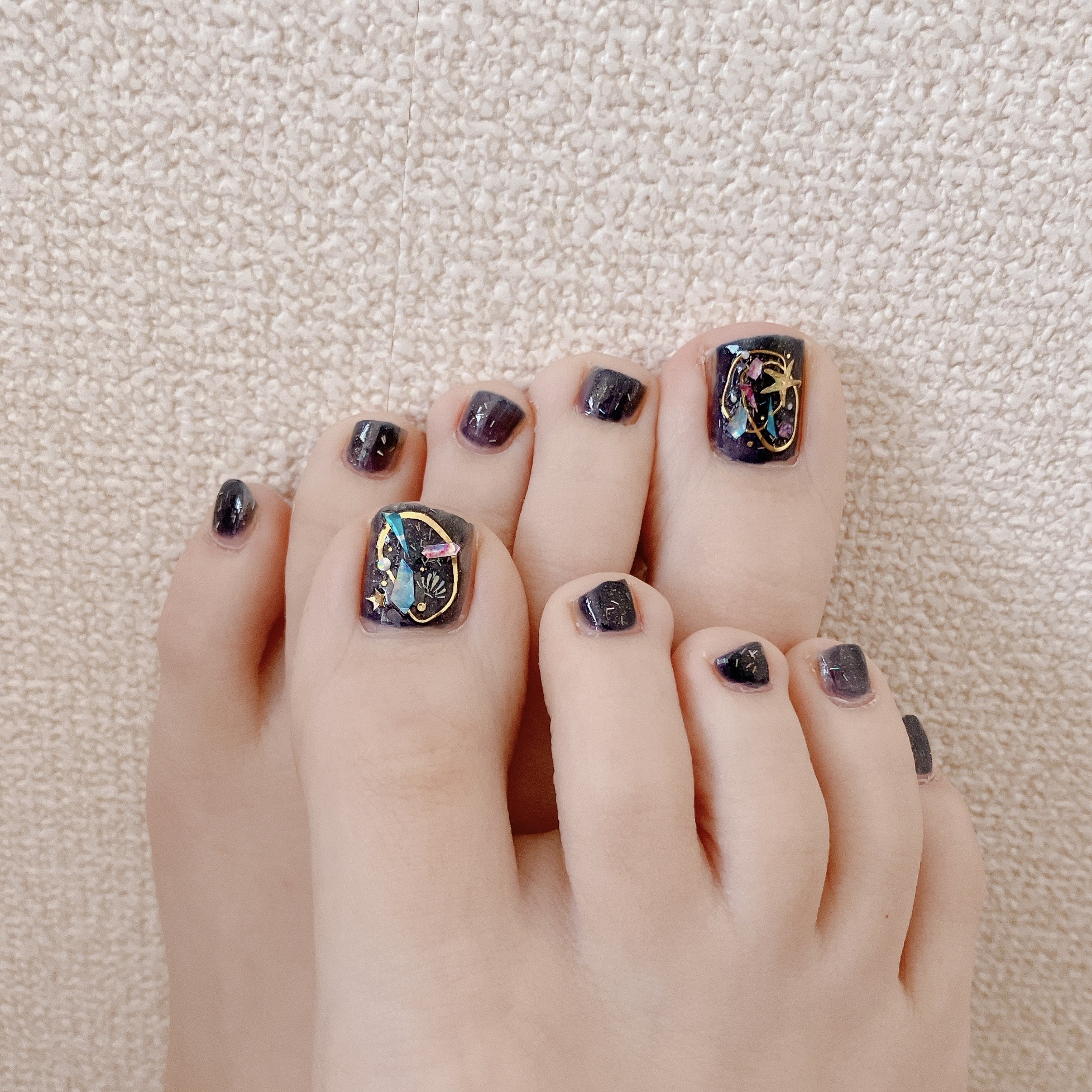 フットネイル】深海のシェルネイル : akiのセルフネイルblog