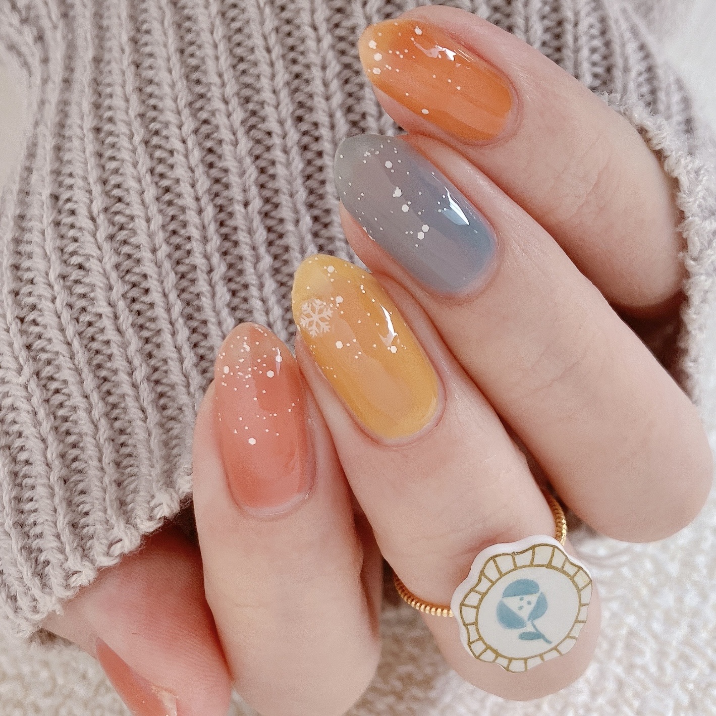 how to】配色カラフルスノーネイル : akiのセルフネイルblog Powered