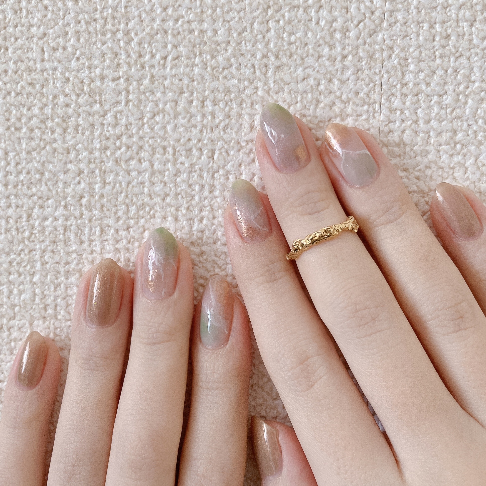 how to】夏のちゅるん天然石ネイル : akiのセルフネイルblog Powered