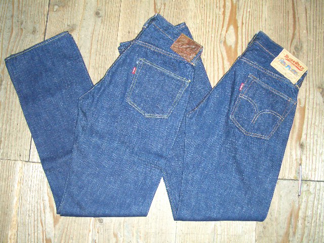 美品】WAREHOUSE BLUE&GRAY BG-061 天然泥加工ストレートデニム ウエア 