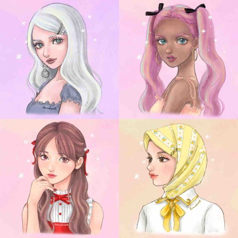 世界の女の子 フリーアイコン